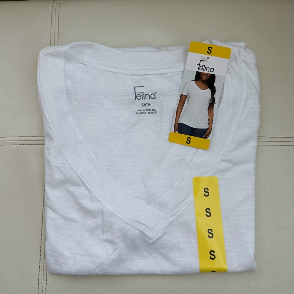 Felina Ladies V-Neck Slub Tee, XS - Picture 3 of 3